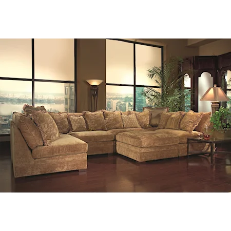 Contemporary Sectional Sofa with Accent Pillows